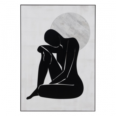 Set tablouri mari alb-negru siluete feminine argintiu 70x100 [1]