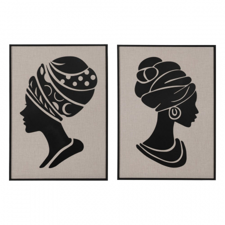 Tablouri - Set tablouri siluete feminine MDF decupaj artistic 50x70 cm