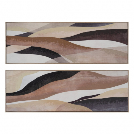 Tablouri - Set tablouri abstracte panoramice pictate manual 50x150cm