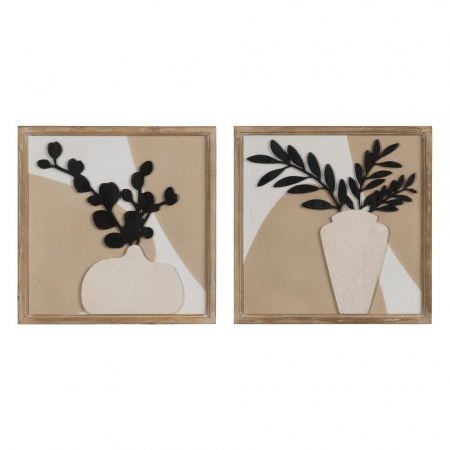 Tablouri - Set tablouri rustice moderne vaze relief 40x40