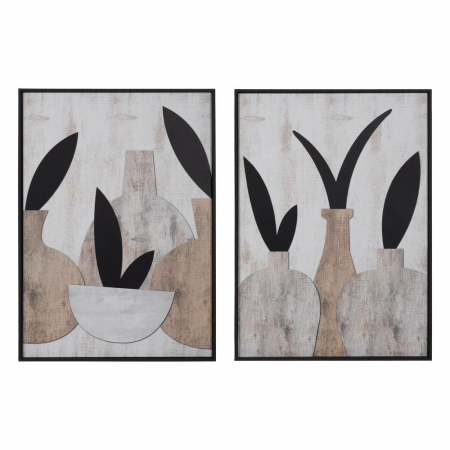 Tablouri - Set tablouri vegetale cu decupaj MDF stil japandi 50x70 cm