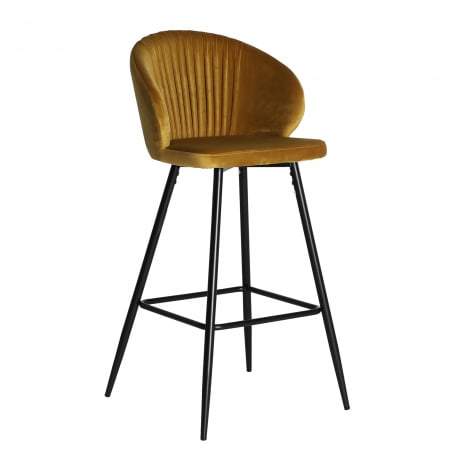 Scaune HORECA - Taburete bar art deco ocru|Taburete inalte premium