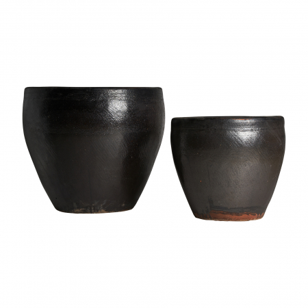 Obiecte decorative - Set vase decorative unicat ceramica neagra|Vase decorative contemporane