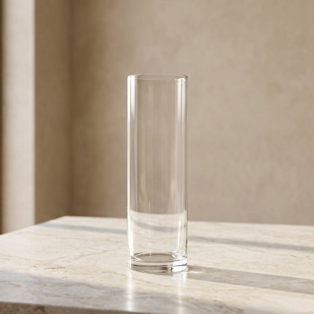 Obiecte decorative in Stil Minimalist - Set vaze cilindrice din sticlă transparentă pentru aranjamente florale