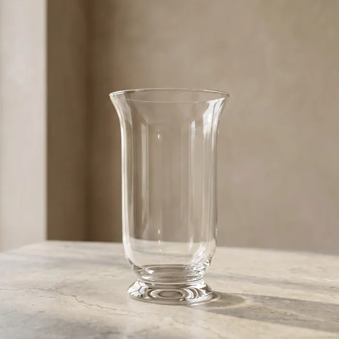 Obiecte decorative - Set vaze din sticlă transparentă cu bază rotundă și deschidere evazată