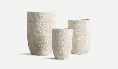 Mobilier Gradina -  Set ghivece ceramice alb murdar MASSA – titlu imagine principală