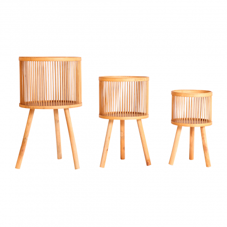 MEGA PROMOTII - Ghivece Boho bambus|Decoratiuni premium gradina