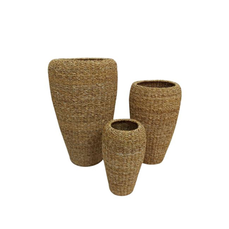 Ghivece, Suporturi flori - Set ghivece decorative iarbă de mare – set boho