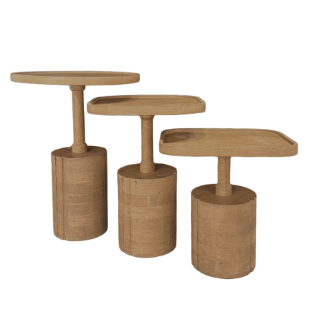 Mobilier - Set măsuțe de cafea din lemn de mango maro deschis