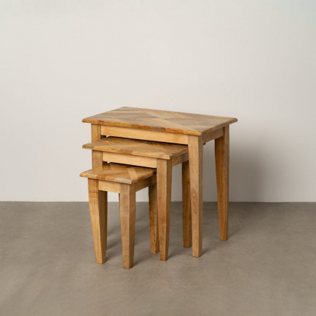 Noptiere - Set mese mango suprapozabile – design natural și practic