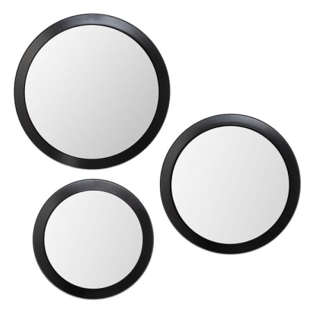 Colectia noua - Set 3 oglinzi rotunde metal negru sticlă decorative