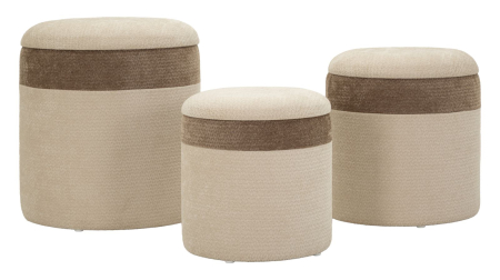 Mobilier - Set 3 pufuri container în stil nordic maro și crem