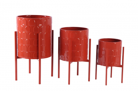 Obiecte decorative - Set 3 Suporturi Flori Rosii | Decor Elegant | CreativDeco
