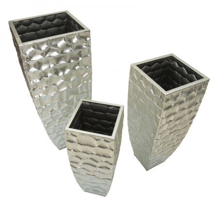 Set 3 suporturi ghivece inalte argintii | CreativDeco [5]