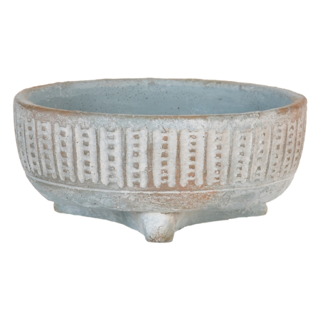 Ghivece, Vase Exterior - Set 4 boluri decorative din ciment cu striații verticale