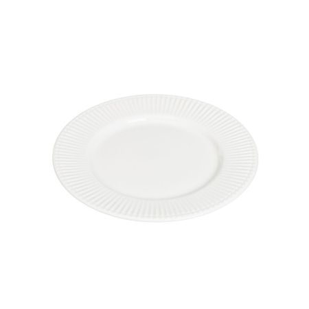 Farfurii - Set 4 farfurii de desert din porțelan alb cu margine striată din colecția Lines de 21 cm