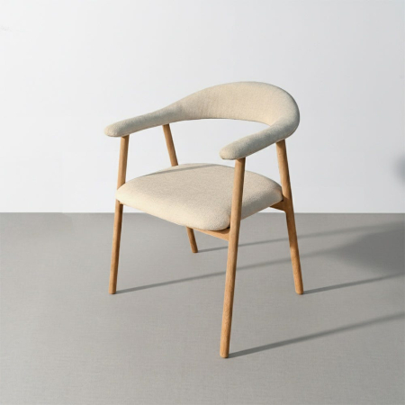 Scaune - Set de 4 scaune dining și HORECA cu brațe și tapițerie crem