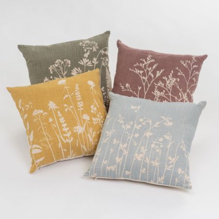 Perne Decorative - Set 4 perne cu imprimeu floral asortate din bumbac 45x45 cm