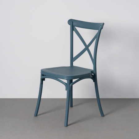 Mobilier - Set 4 scaune albastre stivuibile interior exterior