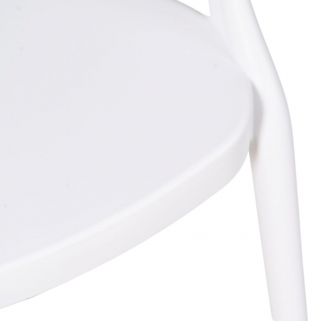 Scaune albe cu brațe, din polipropilenă, design curbat – set 4 bucăți stivuibile [8]