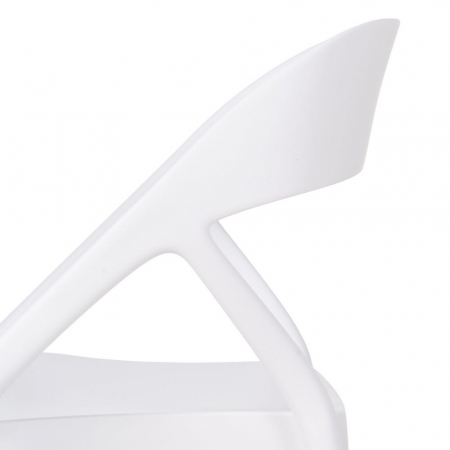 Scaune albe cu brațe, din polipropilenă, design curbat – set 4 bucăți stivuibile [7]