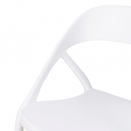 Scaune albe cu brațe, din polipropilenă, design curbat – set 4 bucăți stivuibile [5]
