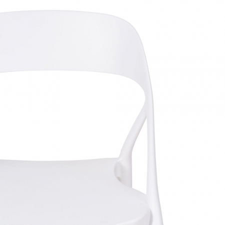 Scaune albe cu brațe, din polipropilenă, design curbat – set 4 bucăți stivuibile [4]