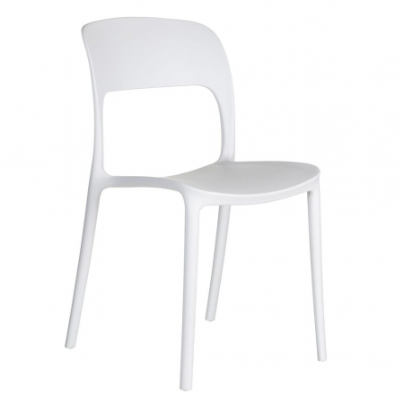 Scaune albe din polipropilenă, stivuibile și ergonomice – set 4 bucăți [1]