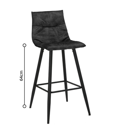 Scaune de bar - Set 4 scaune de bar din catifea gri închis cu forme curbate