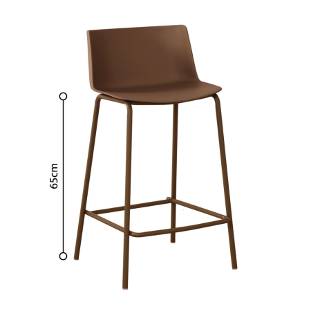 Scaune de bar - Set 4 scaune de bar din polipropilenă maro cu metal maro