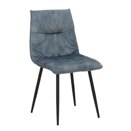 Mobilier - Set 4 scaune de dining din catifea gri-albăstruie