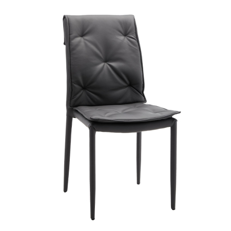 Mobilier - Set 4 scaune de dining din piele ecologică gri