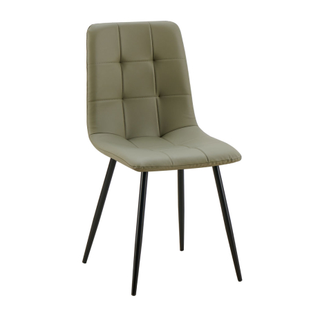 Scaune in Stil Contemporan - Set 4 scaune de dining din piele ecologică verde oliv