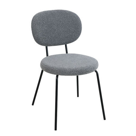 Mobilier - Set 4 scaune de dining din stofă boucle gri închis