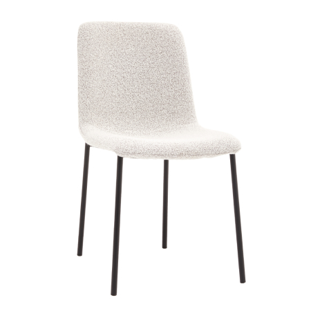 Mobilier - Set 4 scaune de dining din stofă buclé crem
