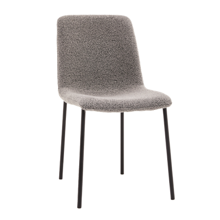 Scaune Dining - Set 4 scaune de dining din stofă buclé gri