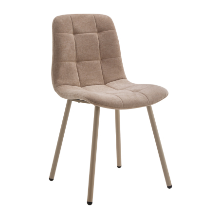 Scaune in Stil Contemporan - Set 4 scaune de dining din stofă chenille bej