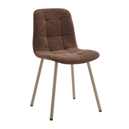 Scaune in Stil Contemporan - Set 4 scaune de dining din stofă chenille maro