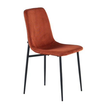 Scaune in Stil Boho - Set 4 scaune de dining din stofă cu textură reliefată teracota