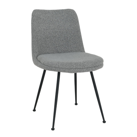 Scaune Dining - Set 4 scaune de dining din stofă gri deschis tip bucle