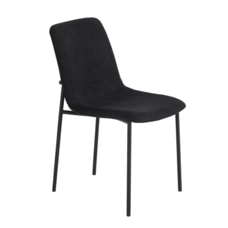 Scaune Dining - Set 4 scaune de dining din stofă neagră chenille