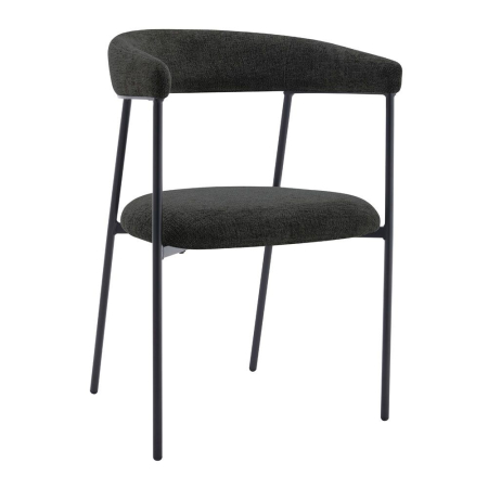 Mobilier - Set 4 scaune de dining din stofă neagră