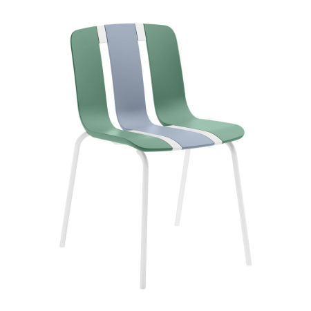 Mobilier - Set 4 scaune de dining grădină și HORECA din polipropilenă verde-albastru