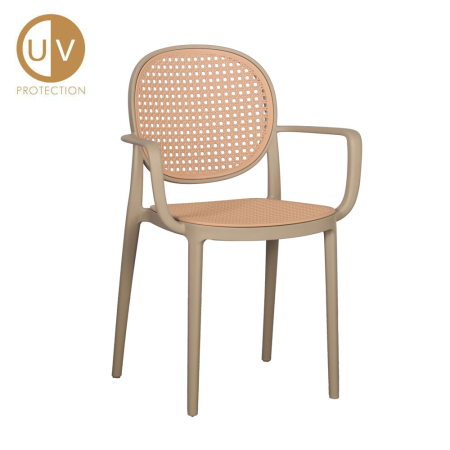 Scaune Dining - Set 4 scaune de dining și grădină din polipropilenă bej