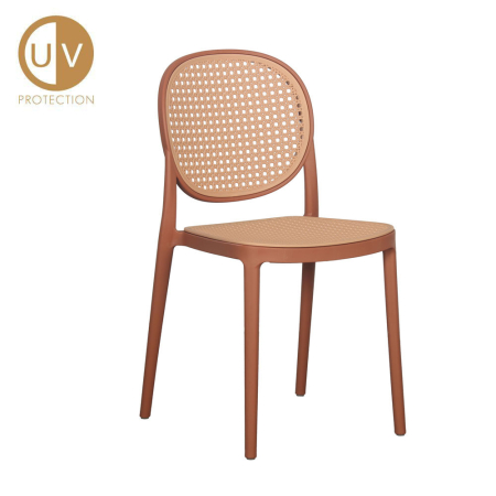 Scaune Dining - Set 4 scaune de dining și grădină din polipropilenă teracota