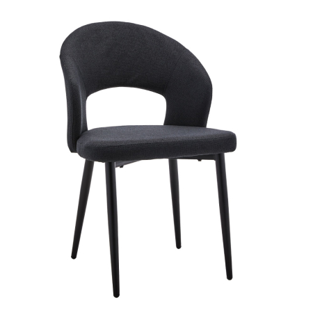 Scaune Dining - Set 4 scaune dining și Horeca din stofă gri închis cu spătar curbat