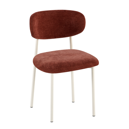 Scaune Dining - Set 4 scaune dining și Horeca din stofă teracotă cu metal crem