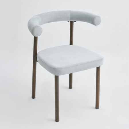Scaune Dining - Set 4 scaune dining și Horeca din chenille gri cu spătar curbat