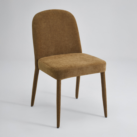 Scaune Dining - Set 4 scaune dining și Horeca din stofă chenille muștar
