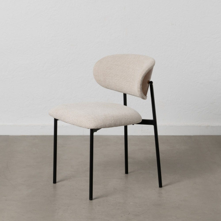 Set scaune crem stofa si metal|Scaune moderne pentru interioare elegante